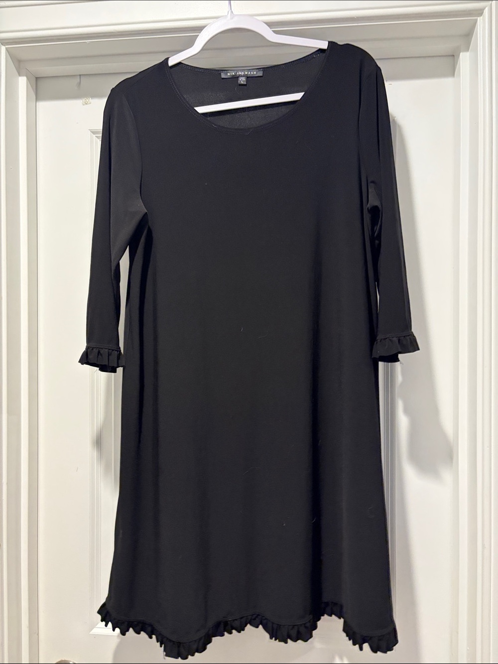 New Day Black Ruffle-Trim Midi Dress